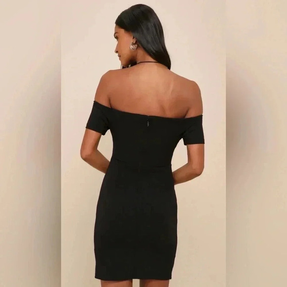 Lulus Cheers to This Black Off the Shoulder Bodycon Dress - Picture 3 of 6